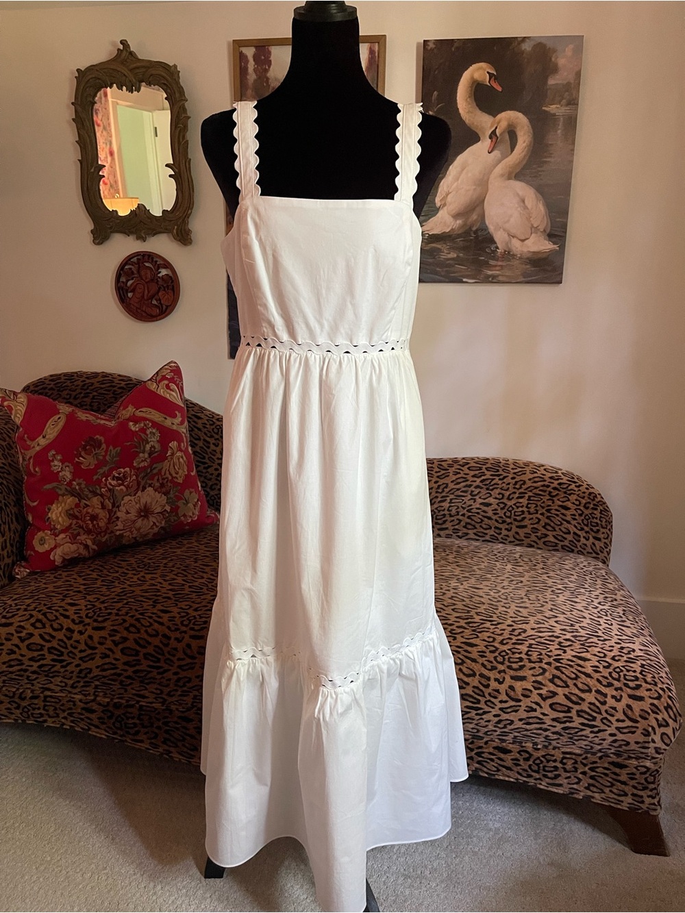 Donna Morgan White Cotton Sundress Size 8